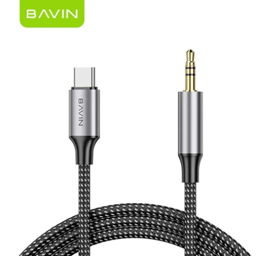 BAVIN 1553 AUX AUDIO CABLE METAL & TYPE-C TO 3.5MM